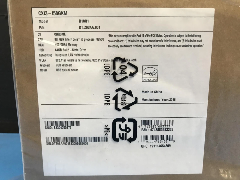 Acer Chromebook D18Q1 i5-8250u 8Gb RAM 64Gb SSD Chrome OS CXI3-I58GKM - Image 3 of 3