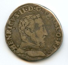 Henri II (1547-1559) Teston With Bare Head 1553 Toulouse