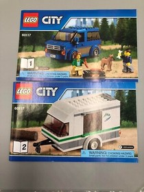 Lego City: Car & Caravan, 60117, Complete w/Manuals & NEW Sticker Sheet