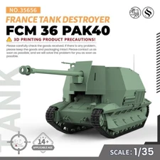 SSMODEL SS35656 1/35 Military Model Kit France FCM 36 PAK40 Tank Destroyer