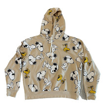 Peanuts Joe Cool Hoodie Snoopy Woodstock Sweatshirt Size M/L All Over Print