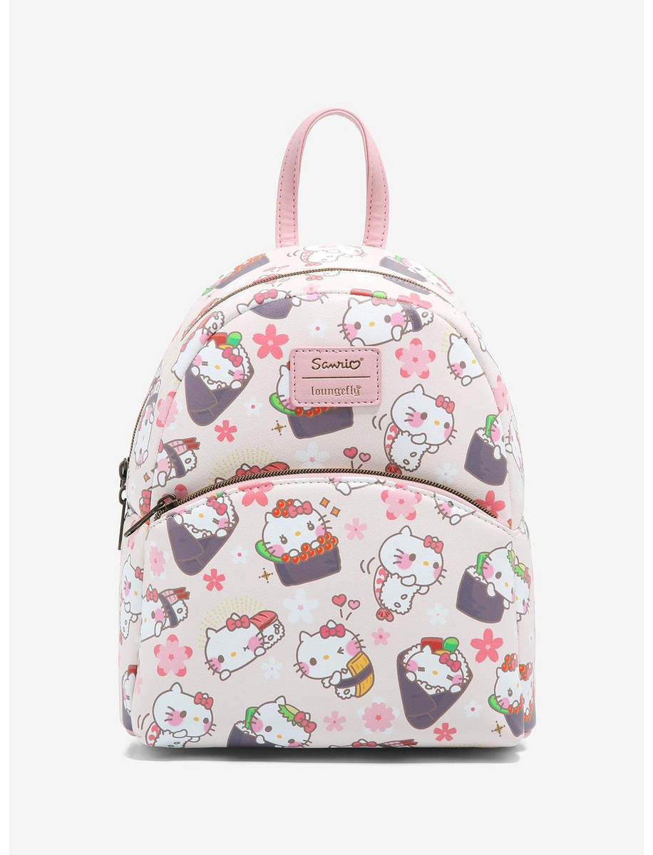 Loungefly Sanrio Hello Kitty Sushi Mini Backpack Pink Faux Leather Bag Cute New Loungefly Sanrio Hello Kitty Kawaii Tokyo AOP  main image 2
