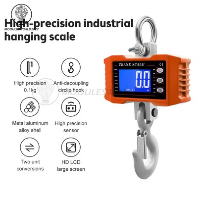 1000KG Portable Digital Hook Hanging Scale Heavy Duty Electronic Crane Scale US