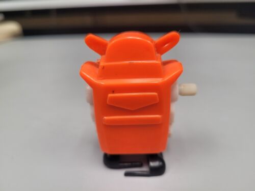 Robot de cuerda vintage, naranja, cabeza redondeada Hong Kong 2" funciona - Imagen 3 de 5