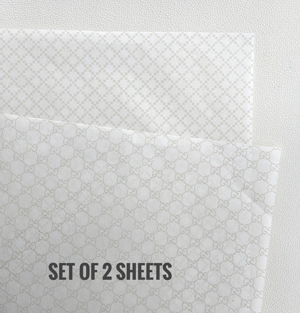 NEW 2 pcs GUCCI Logo GG Monogram big tissue paper for box gift wrapping