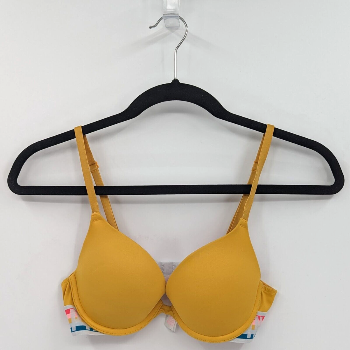 Victoria's Secret ブラジャー 32B/B70 Victoria's Secret PINK Bra 32B Mustard Yellow Logo Push Up Wear