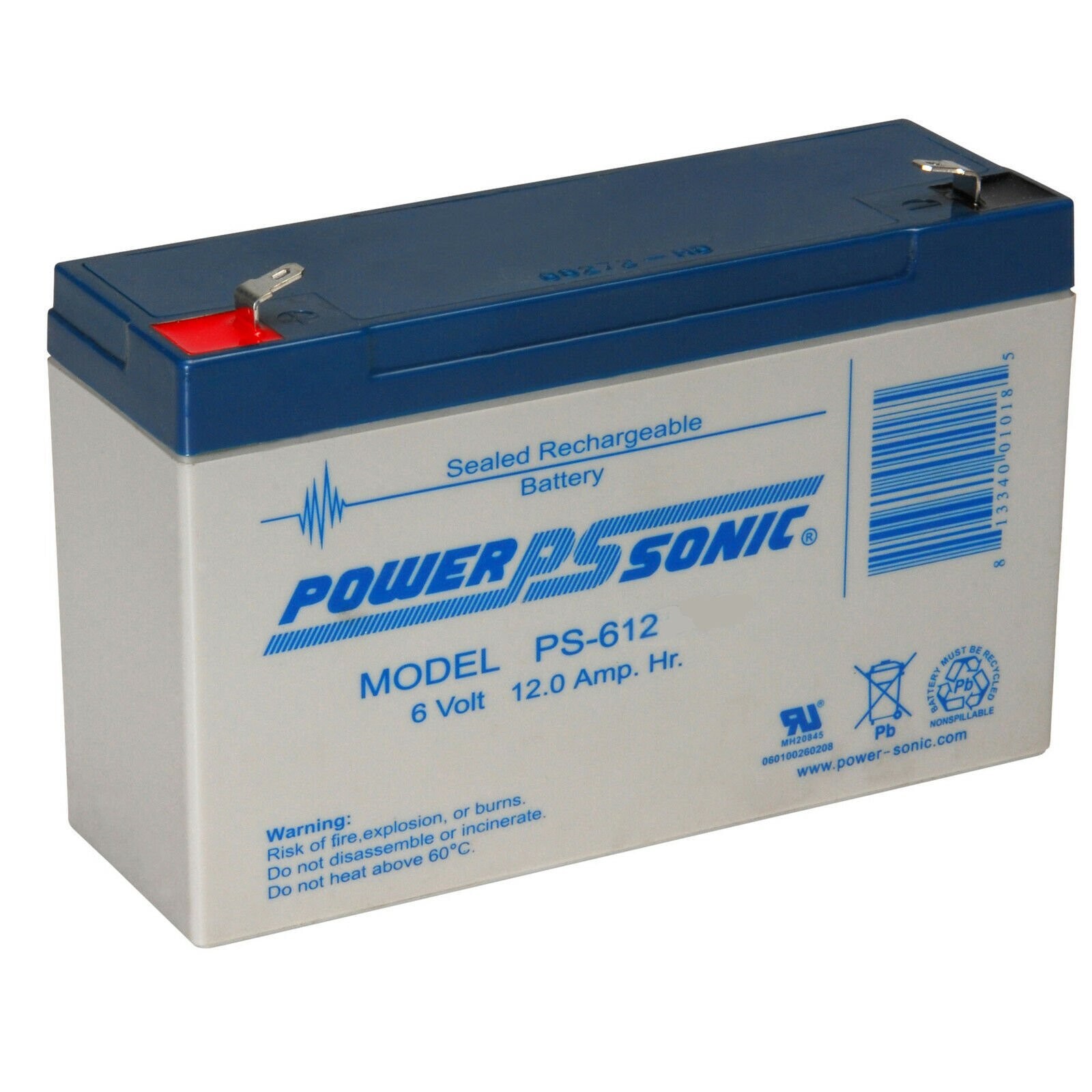 6 VOLT 12 AMP Lead Acid Battery, Model/Bait Boats/Alarm
