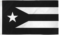 3x5 ft Puerto Rico Black White Flag kf