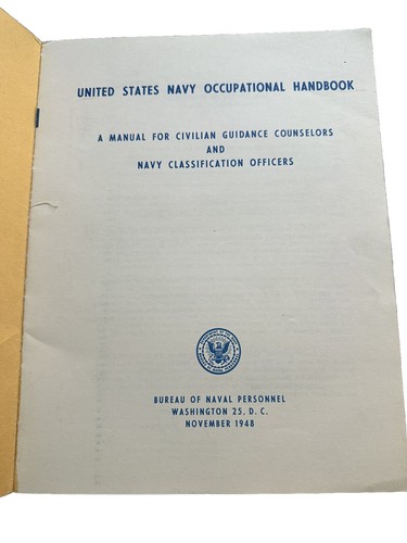 United States Navy Occupational Handbook Manual Original 1948 PAPERBACK - Imagen 2 de 3