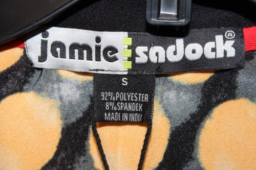 NEW Jamie Sadock Golf Short Sleeve Gray and Yellow Polka Dot Athletic Top SMALL - Picture 5 of 7