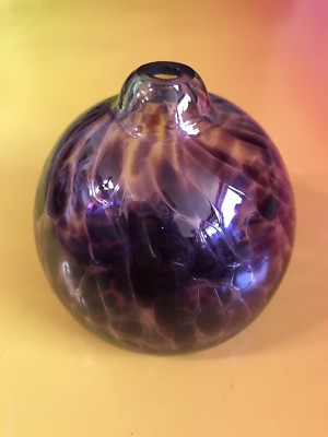 ART GLASS Houston Hot Shop STUDIO VASE Purple Blown Signed