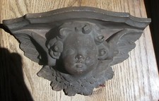 ANCIENNE GRANDE ÉTAGÈRE MURALE PUTTO CHÉRUBIN
