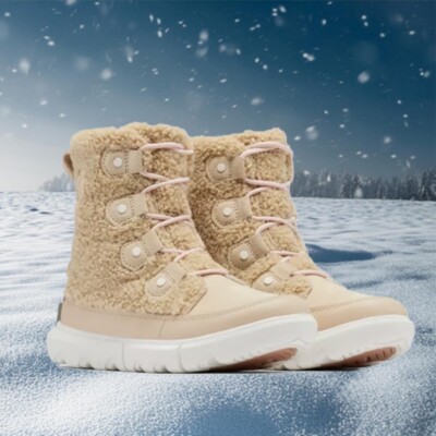 NWOB SOREL Explorer II Joan Cozy Boots Size Tan Delta Fawn