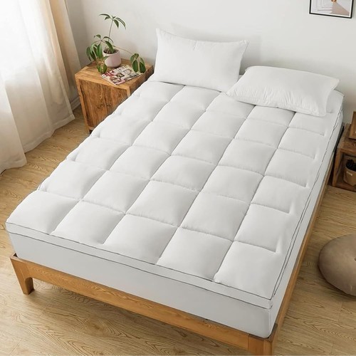 Thick Mattress Pad Quilted Cooling Mattress Topper Soft Filled 18" Deep Pocket - Picture 8 of 57