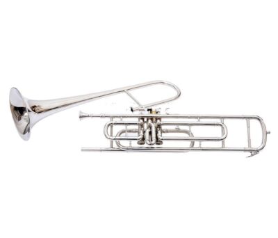 SOMMERVERKAUF NEU SILBER Bb FLACHVENTIL TRUMBONE GRATIS HARTSCHALENKOFFER + M/P