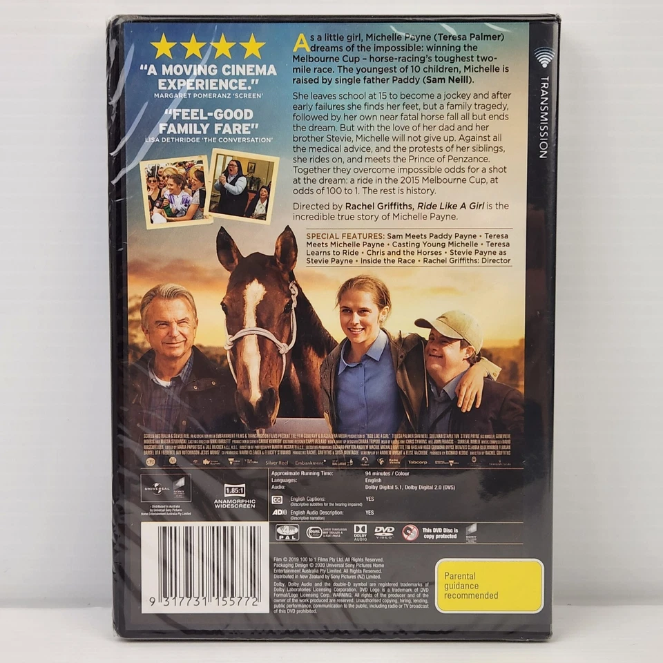 Ride Like a Girl DVD Movie 2019 Teresa Palmer Sam Neill Melbourne Cup Drama R 4 - image 2 of 2