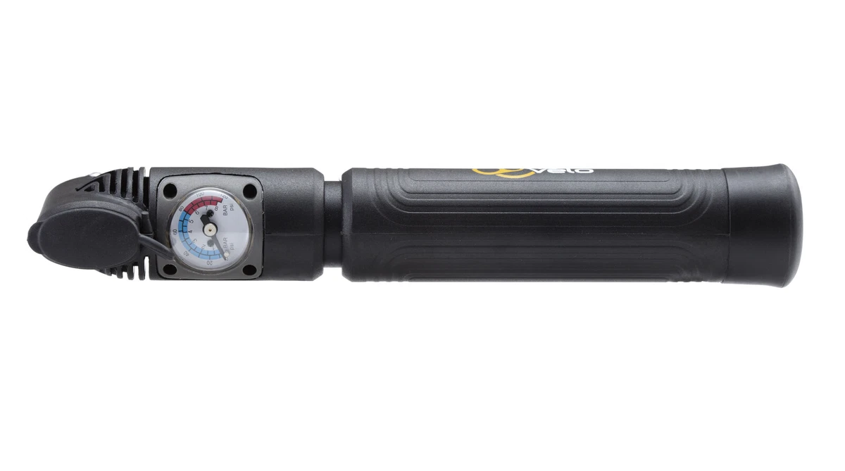 Pump Mini 2 Stage With Guage Fits Presta Schrader Valves Via Velo