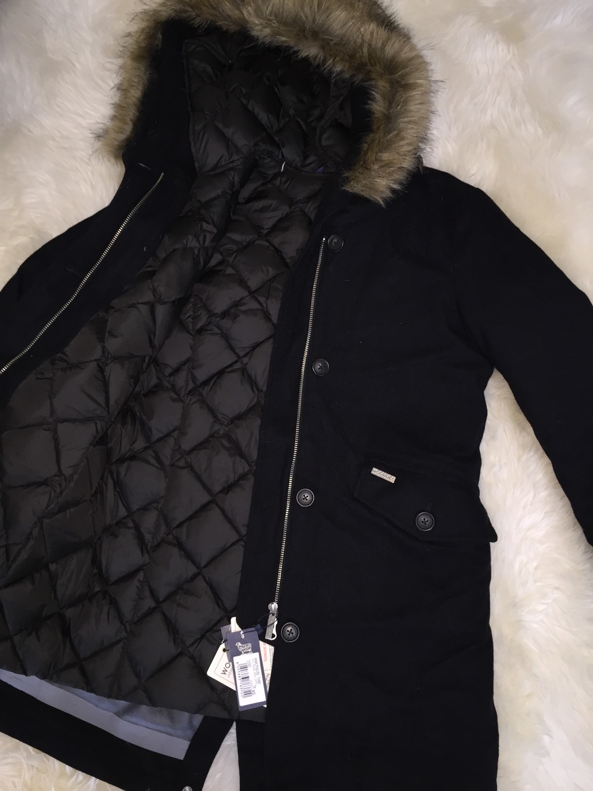 J Crew Woolrich John Rich & Bros Techno Wool Eskimo parka XS Black $995 b1817 image 6