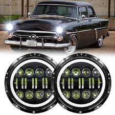 For Ford Customline 1952-1956 Pair 7 inch ROUND Headlights Sealed Beam DRL