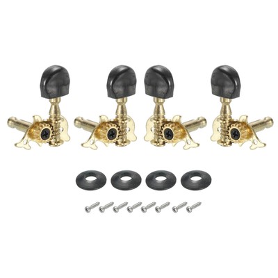  Klassische Gitarre Saite Stimmstifte Maschinenköpfe Stimmschlüssel 2L 2R, schwarz, 4 Stück
