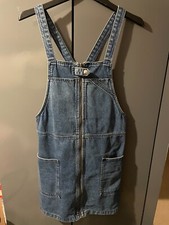 Topshop blue denim dugaree dress size 12