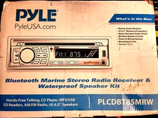 PLCDBT85MRW Pyle Marine Stereo Receiver Speaker Kit - In-Dash LCD - New