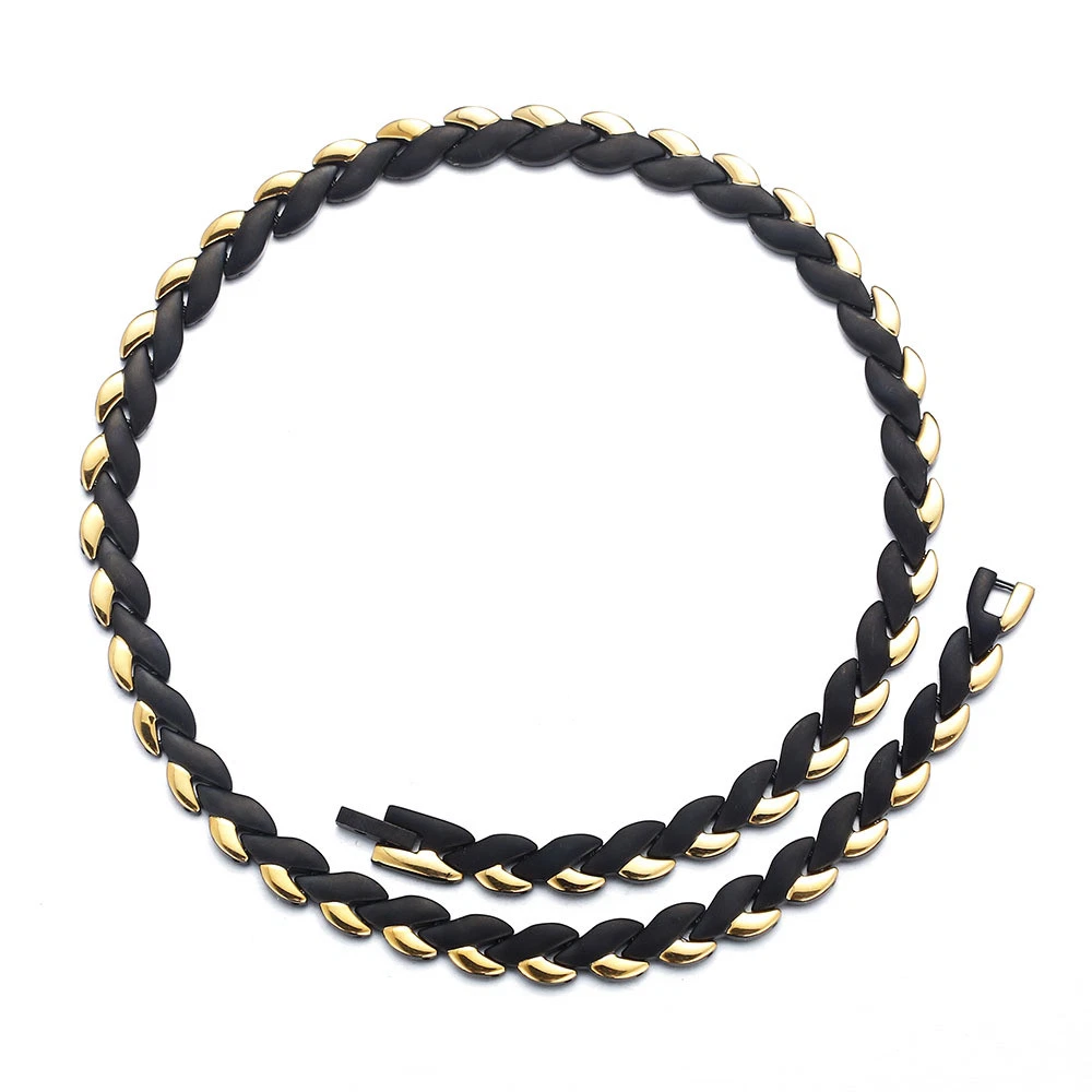 Mens black deals titanium chain necklace