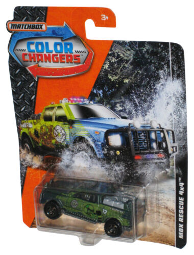 Matchbox Color Changers (2017) Green MBX Rescue 4x4 Die-Cast Toy Truck - 第 1/1 張圖片