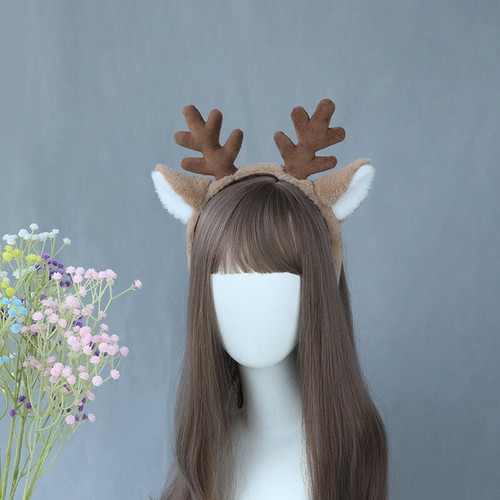 Frauen Kawaii Lolita Mädchen Weihnachten Elch Ohr Haarband Cosplay Party Stirnband Requisiten - Bild 9 von 14