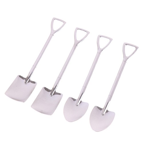 4Pcs/set Stainless Steel Retro Shovel Ice Cream Coffee Spoon Creative Tea-sp Nu - Picture 11 of 12
