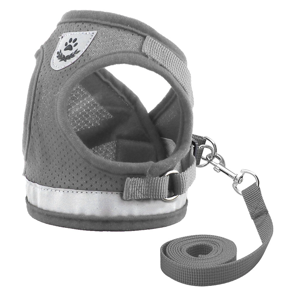 Dog Harness for Chihuahua Pug Control Mesh Walk Collar Vest Harnes and Leash Set