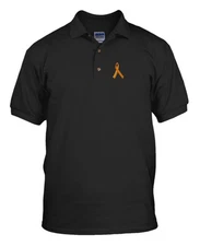 MS MULTIPLE SCLEROSIS AWARENESS RIBBON Embroidery Embroidered Golf Polo Shirt