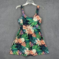 Forever 21 Dress Womens Medium Floral Tropical Cut out Sleeveless beach cruise