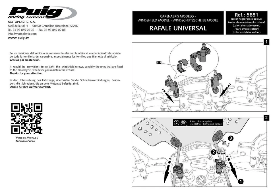 Puig Rafale Pantalla Parabrisas Luz Humo para Suzuki SV 1000 (03-05) Foto 4 de 4