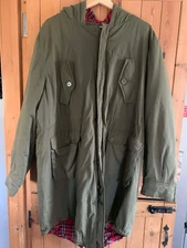Merc Mens Khaki Green  Mod Style Fishtail Vintage/Retro Parka XL