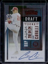 2020 Panini Contenders #DPT-CC Cade Cavalli Draft Pick Draft Ticket Red #/75