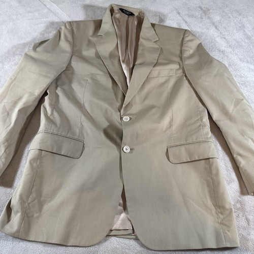 Jos A Bank 42R Tailored Fit Cream Sport Coat Blazer Poly Blend Jacket - Picture 3 of 9