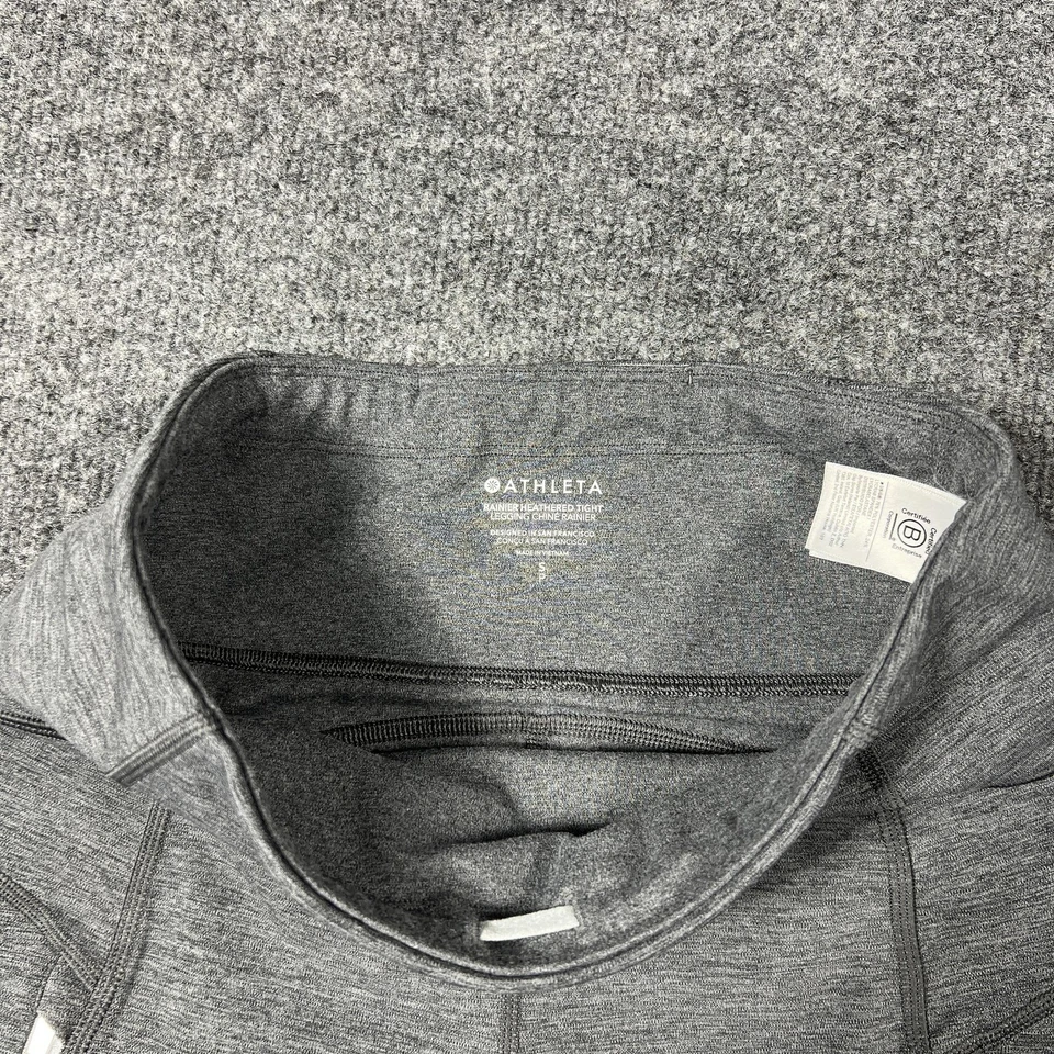 Leggings Athleta Mujer Pequeños Grises Rainier Jaspeados Apretados Cremallera Bolsillo tiro alto Foto 2 de 4