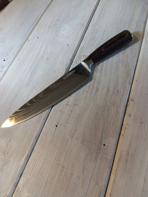 Seido Knives Awabi 8-inch Chef Knife Japanese Wooden Handle Chef's Steel