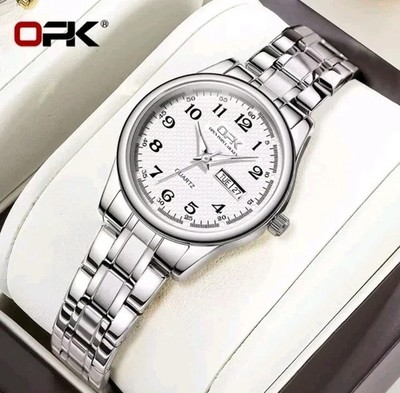 Damen Luxus Silber Armbanduhr Wasserdicht Edelstahl Elegant Quarzuhr