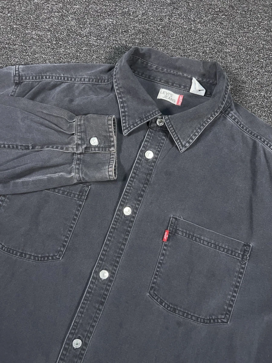 Levi's Black Denim Casual Button-Down Shirts for Men for sale - eBay