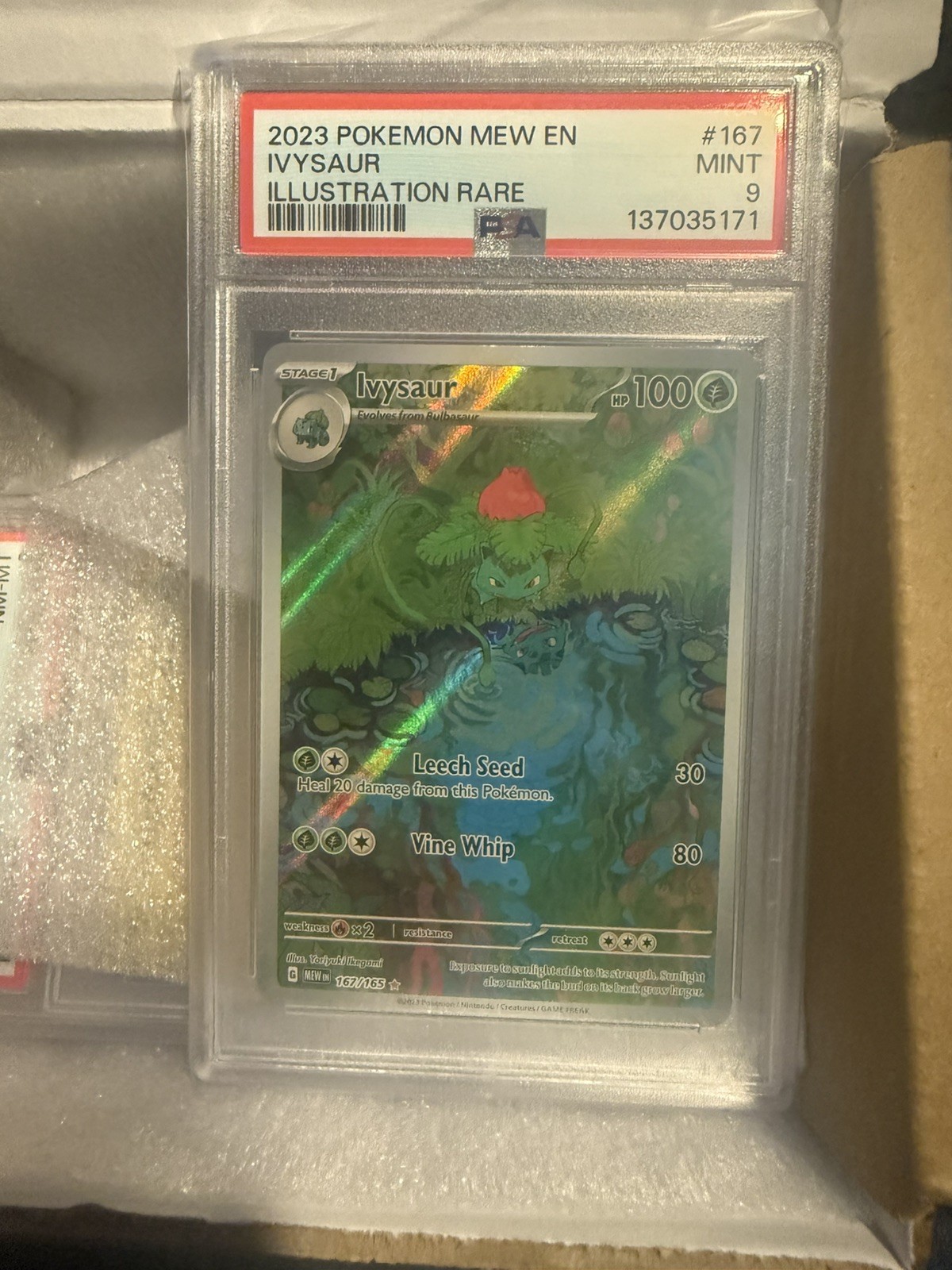 Pokemon Ivysaur 167/165 IR Illustration Rare S&V EN-Mew 151 #167 MINT PSA 9