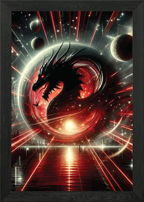 Fantasy Drache gerahmtes Wandbild Poster Leinwanddruck Bild