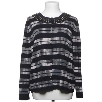 Basler Selection, Strickjacke, Damen, Größe: 48, Grau/Weiß, Polyester #JO4