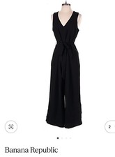 Women s Black Solid Pleated Wide-Leg Jumpsuit...