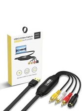 VHS to Digital Converter 1080p USB Video Capture Card Device, RCA to USB (New)