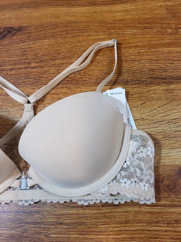 Gilly Hicks Lightly Lined Racerback Size 34A Beige  Bra - Image 2 of 4