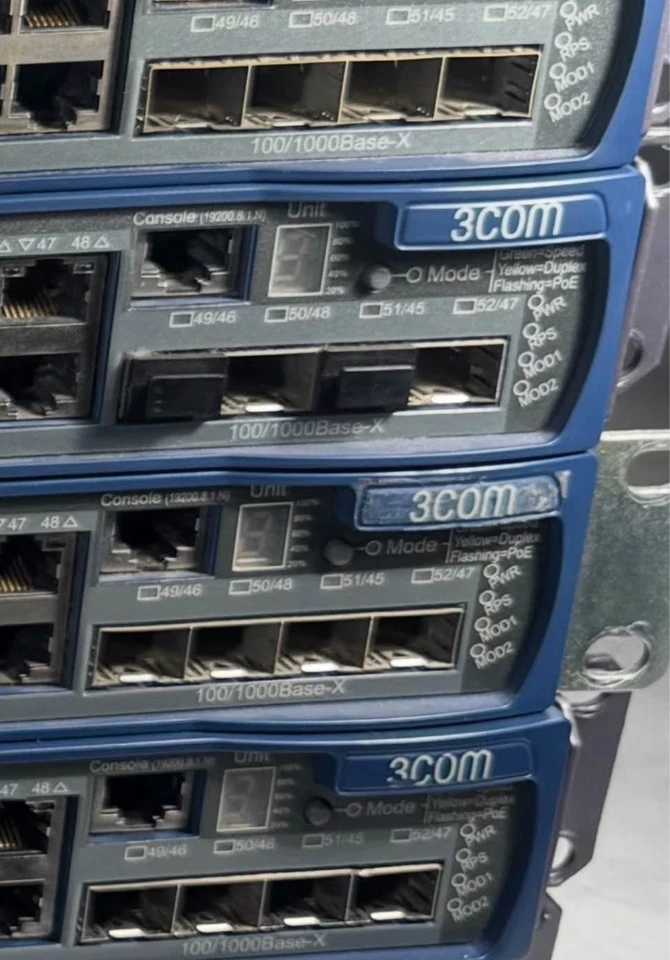 3Com HP 4800G PWR 48-Port PoE Switch 3CRS48G-48P-91 w/ 10G CX4 Module Tested - 1 - Image 3 of 4