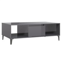 Couchtisch Hochglanz-Grau 103,5X60X35 Cm Holzwerkstoff