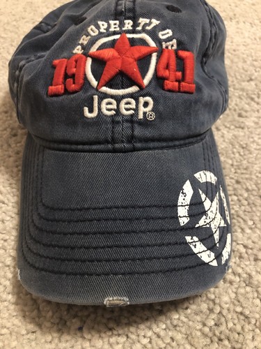 Cappello Vintage Retrò Blu Proprietà Jeep 1941 Berretto a Sfera Cinghia Regolabile Schiena - Foto 5 di 13